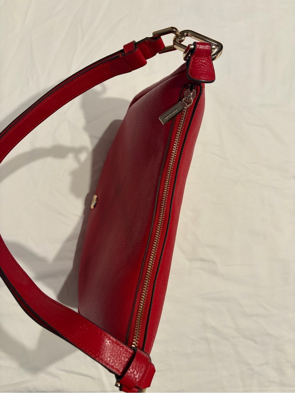 ❤️❤️Kate Spade Red Pebbled Leather Shoulder Bag with Matching Card Case❤️❤️ - Picture 4 of 9